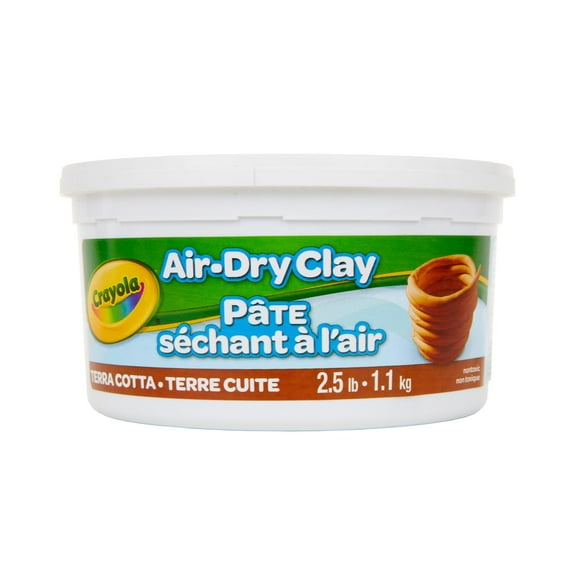 Crayola Air-Dry Clay Bucket, 2.5 lb., Terra-Cotta Clay, Gray Bucket