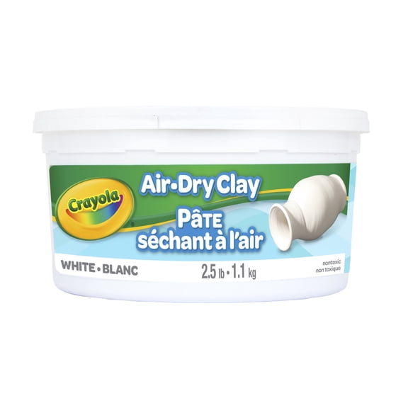 Crayola Air Dry Clay Bucket, 2.5 lbs White Clay, Classroom Essentials for Teachers, School Supplies, Crafts