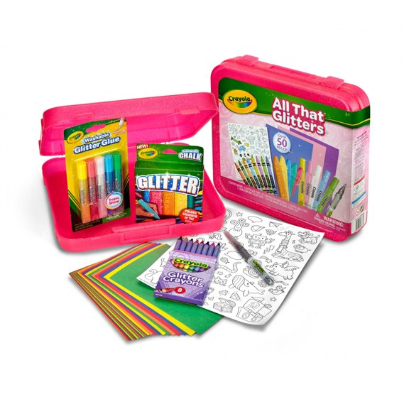 Crayola All That Glitters Art Case Coloring Set, Gift for Kids Age 5+