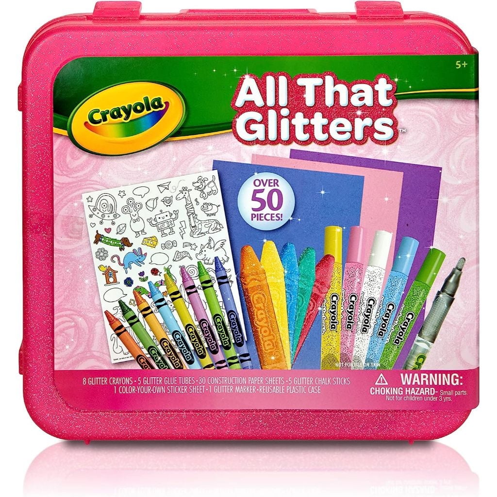Crayola All That Glitters Art Set Complete Craft Kit for Kids with Glitter Crayons, Glue, Chalk \u0026 More