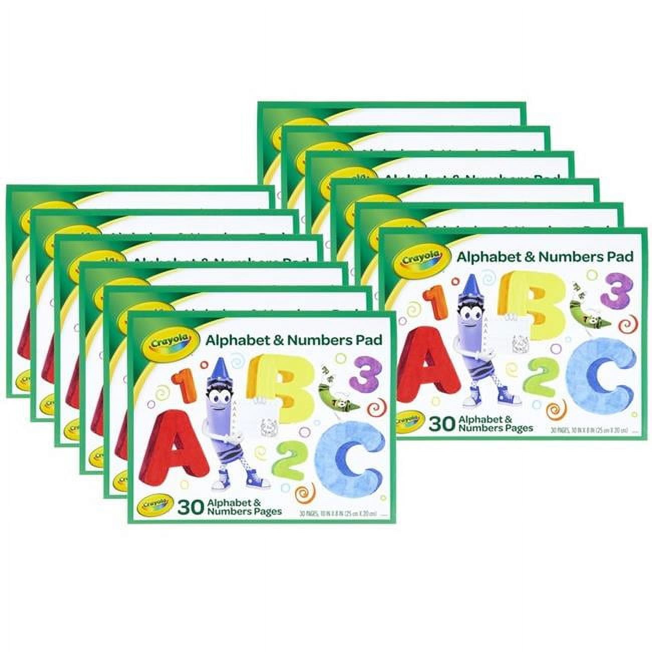 Crayola Alphabet & Numbers Pad, Pack of 12