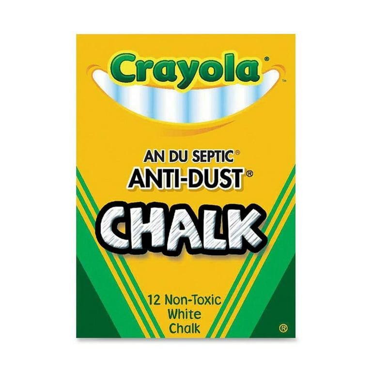 Crayola® Anti-Dust Chalkboard Chalk, 3/8, White, 12 Sticks Per Box, Set Of  24 Boxes