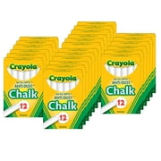 Crayola Anti-Dust Chalkboard Chalk, White, 12 Sticks Per Box, 24 Boxes