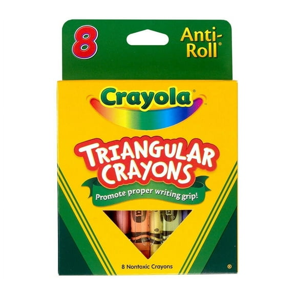 Crayola Anti - Roll Triangular Crayons 8 Count, 1 Pack of 5 Piece