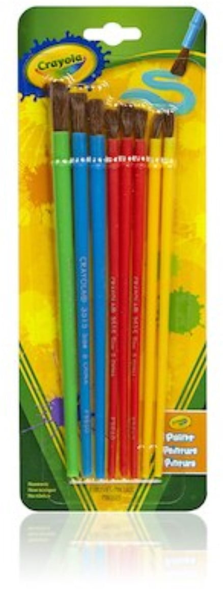 Crayola Art & Craft Paint Brush, Assorted Size & Colors, 8 Count (Pack of 4)