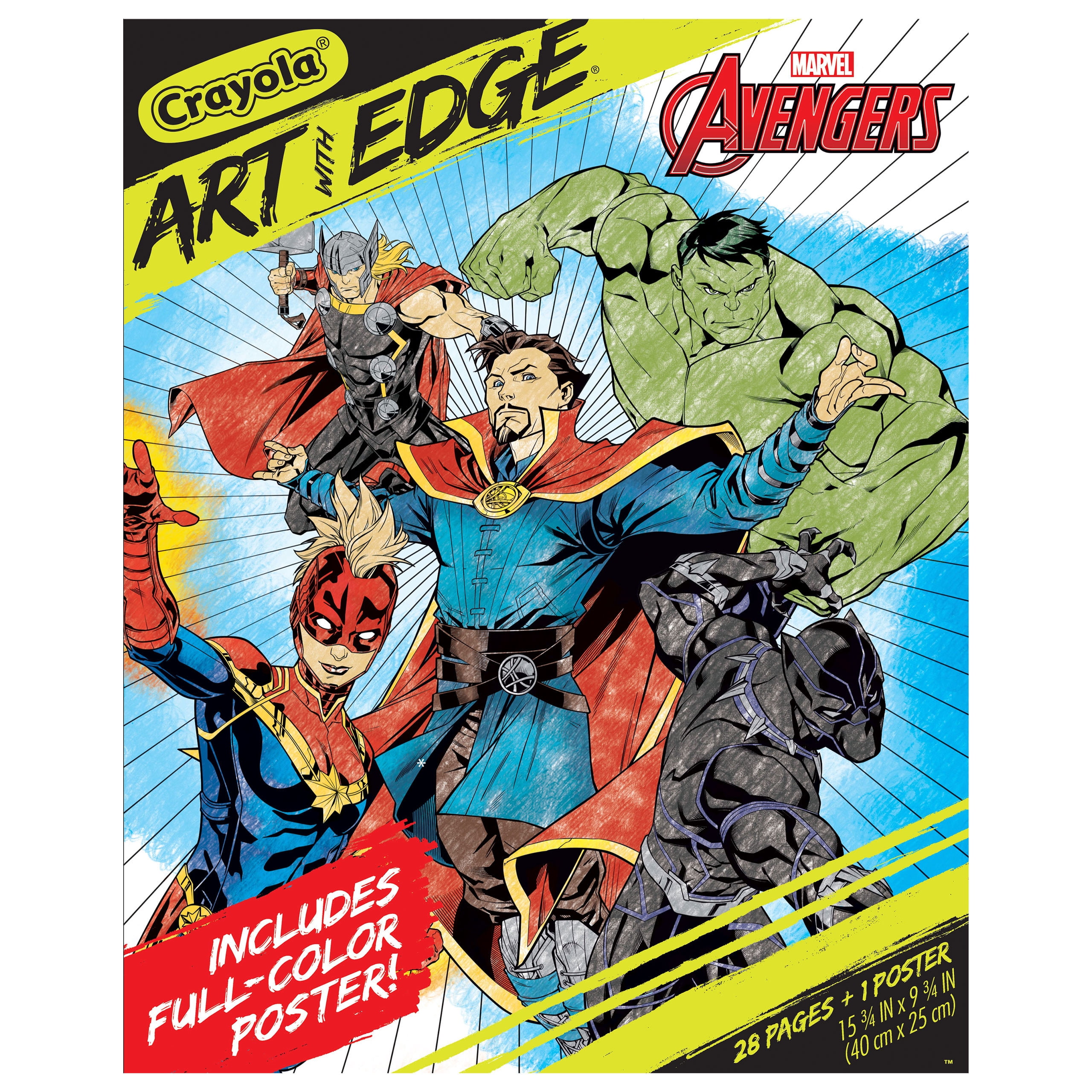 18 PC Marvel Avengers Coloring Books Set Kids Drawing Activity Washable Markers