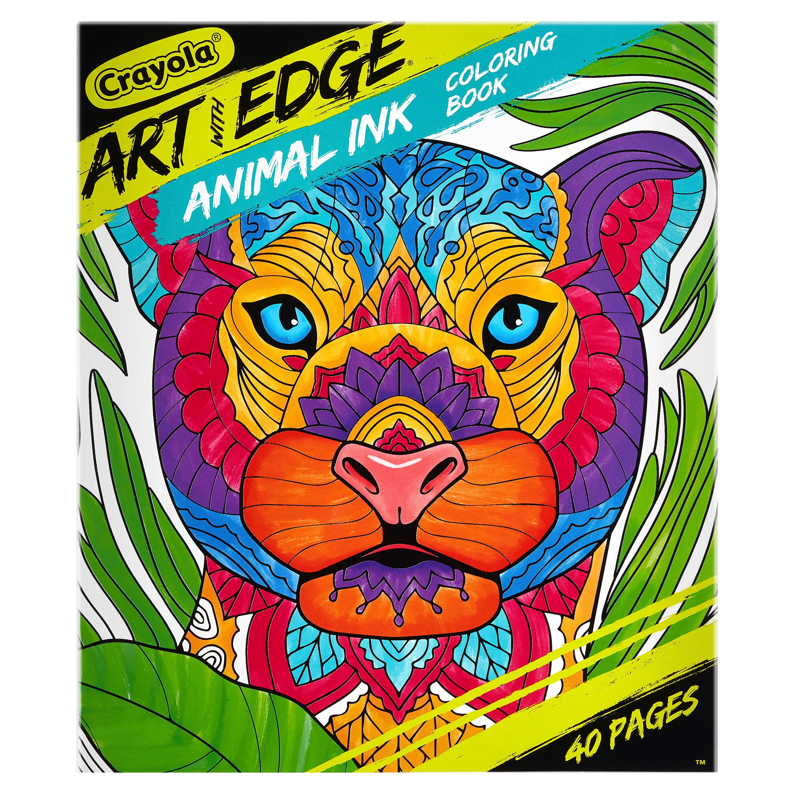 Crayola Art with Edge Animal Ink Coloring Book, 32 Pages, Gift for Kids