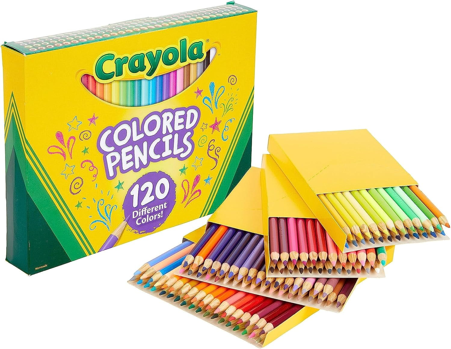 Adult Coloring Book and 6 Color Pencil Set To-Go (16 Sheets)
