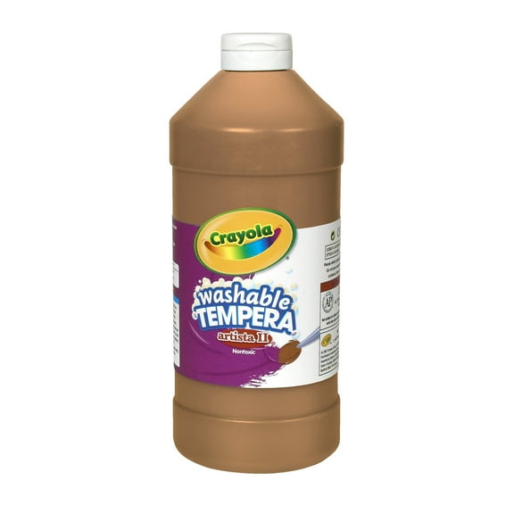 Crayola Artista II  Washable Tempera Paint, Brown, Quart