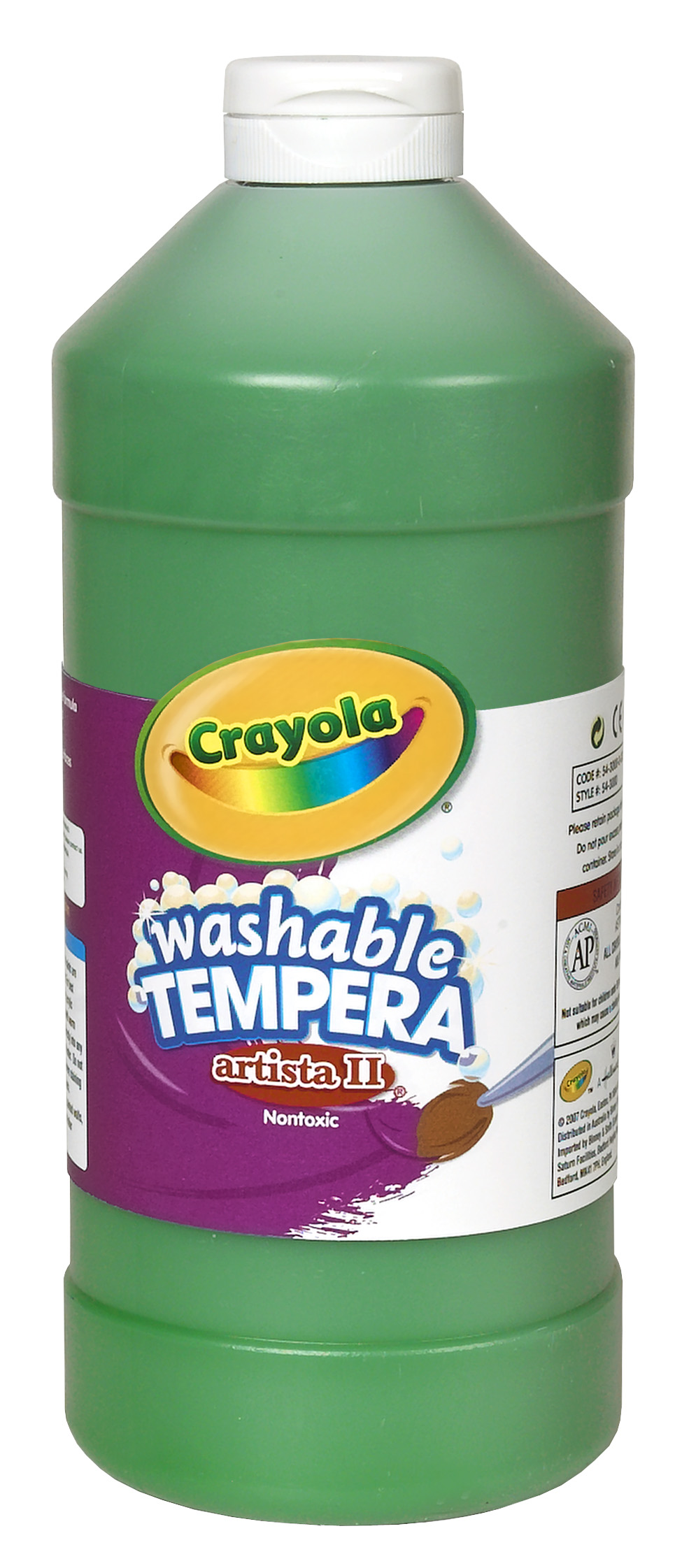 Crayola Artista II  Washable Tempera Paint, Green, Quart - image 1 of 8