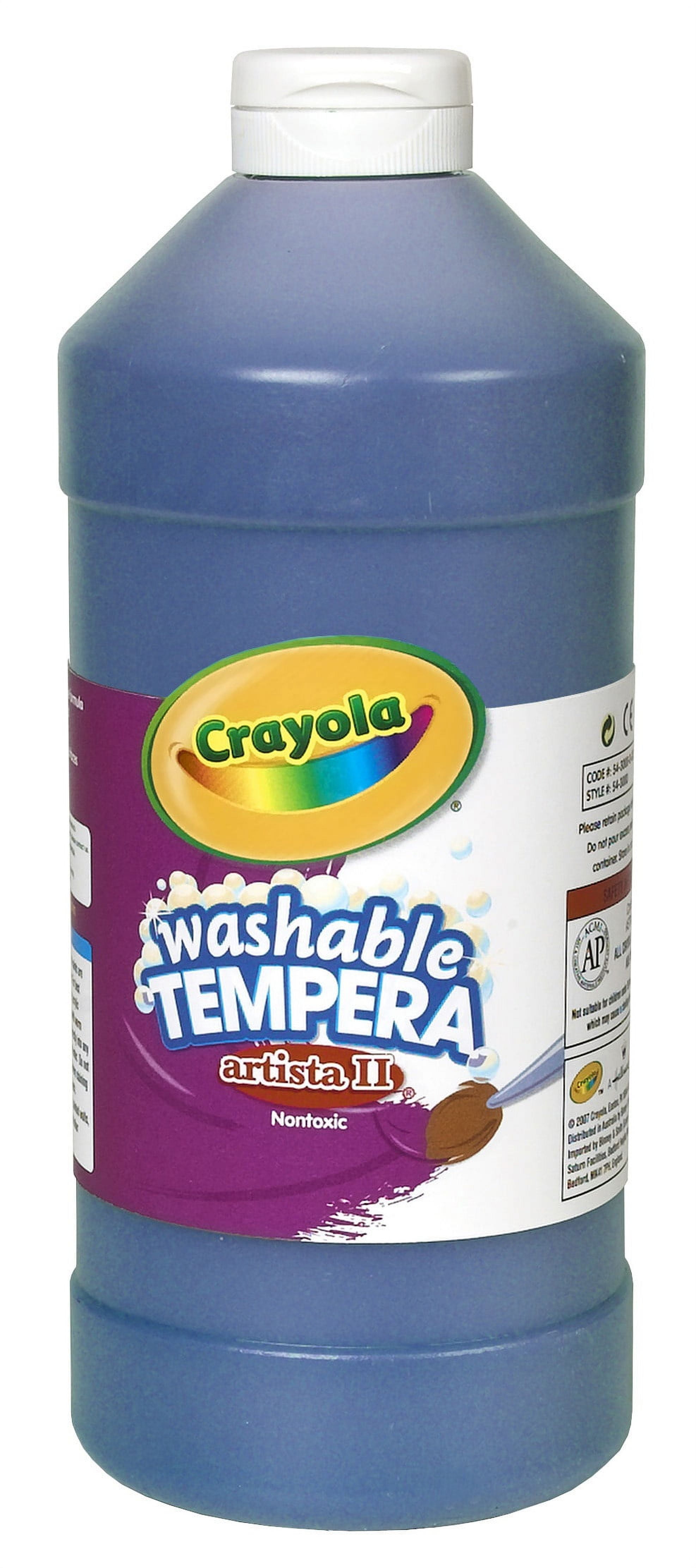 Crayola Artista II Washable Tempera Paint, Quart, Blue