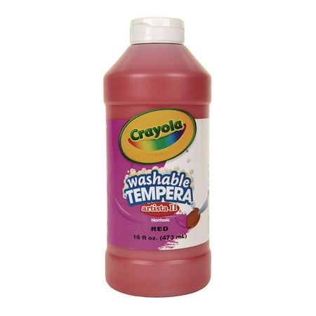 Crayola Artista Ii Washable Tempera Paint, Red, 16 Oz