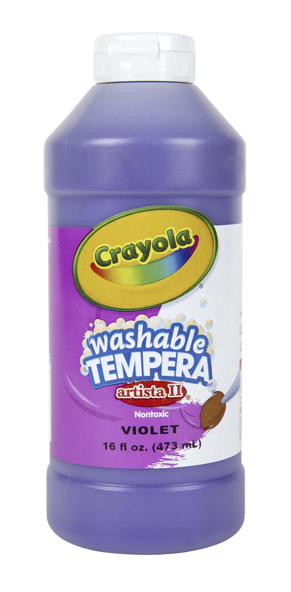 Crayola Artista II Non-Toxic Washable Tempera Paint, 1 pt Squeeze Bottle, Violet