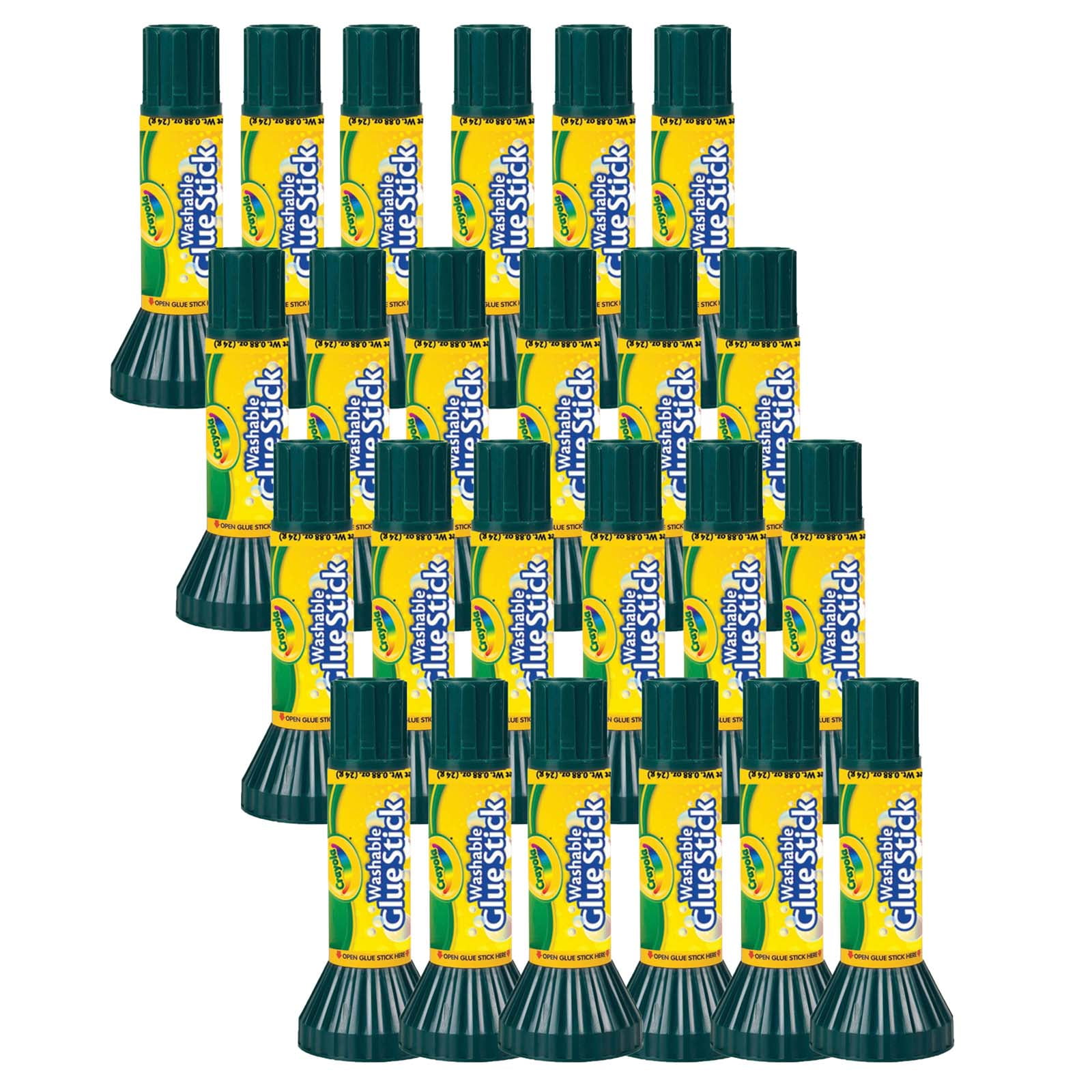 Crayola Washable Glue Stick, .88 oz, Pack of 24