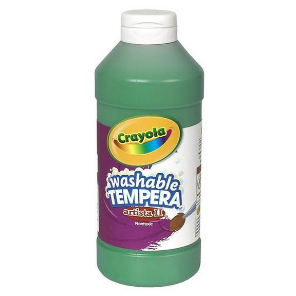 Crayola BIN311544-6 16 oz Artista II Tempera Washable Paint, Green - 6 Each