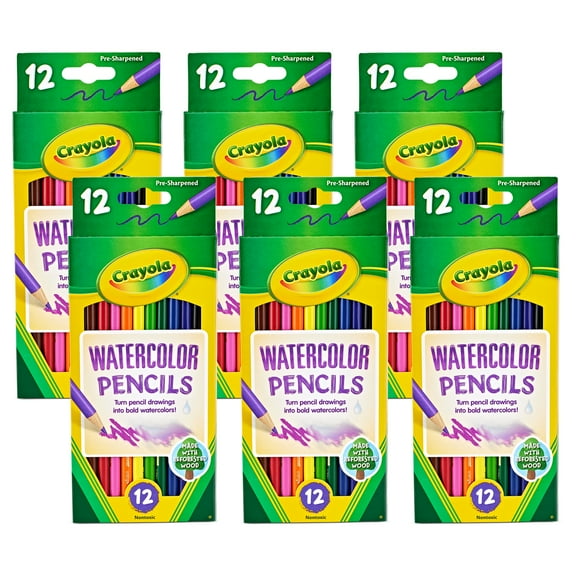 Crayola Watercolor Pencils, 12 Per Box, 6 Boxes