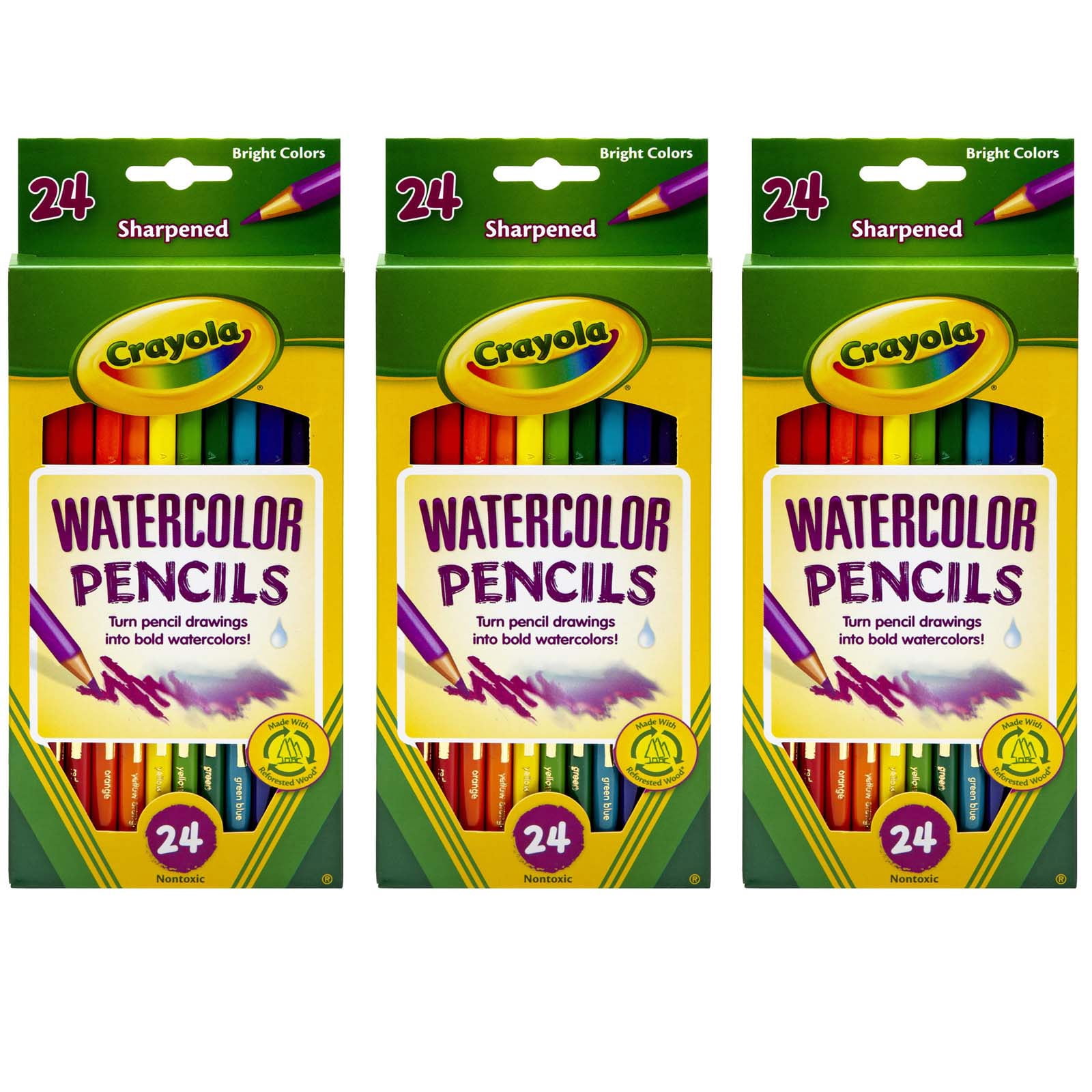 Crayola Watercolor Pencils, 24 Per Box, 3 Boxes