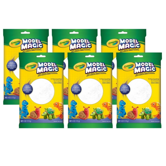 Crayola Model Magic Modeling Compound, White, 4 oz. Per Pack, 6 Packs