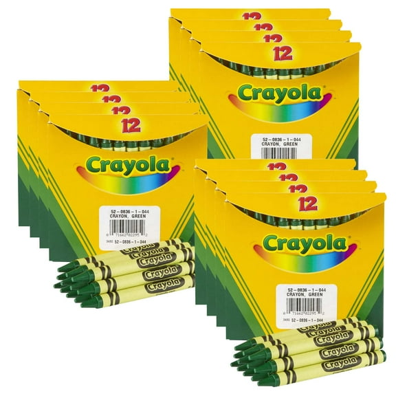 Crayola Bulk Crayons, Green, Regular Size, 12 Per Box, 12 Boxes