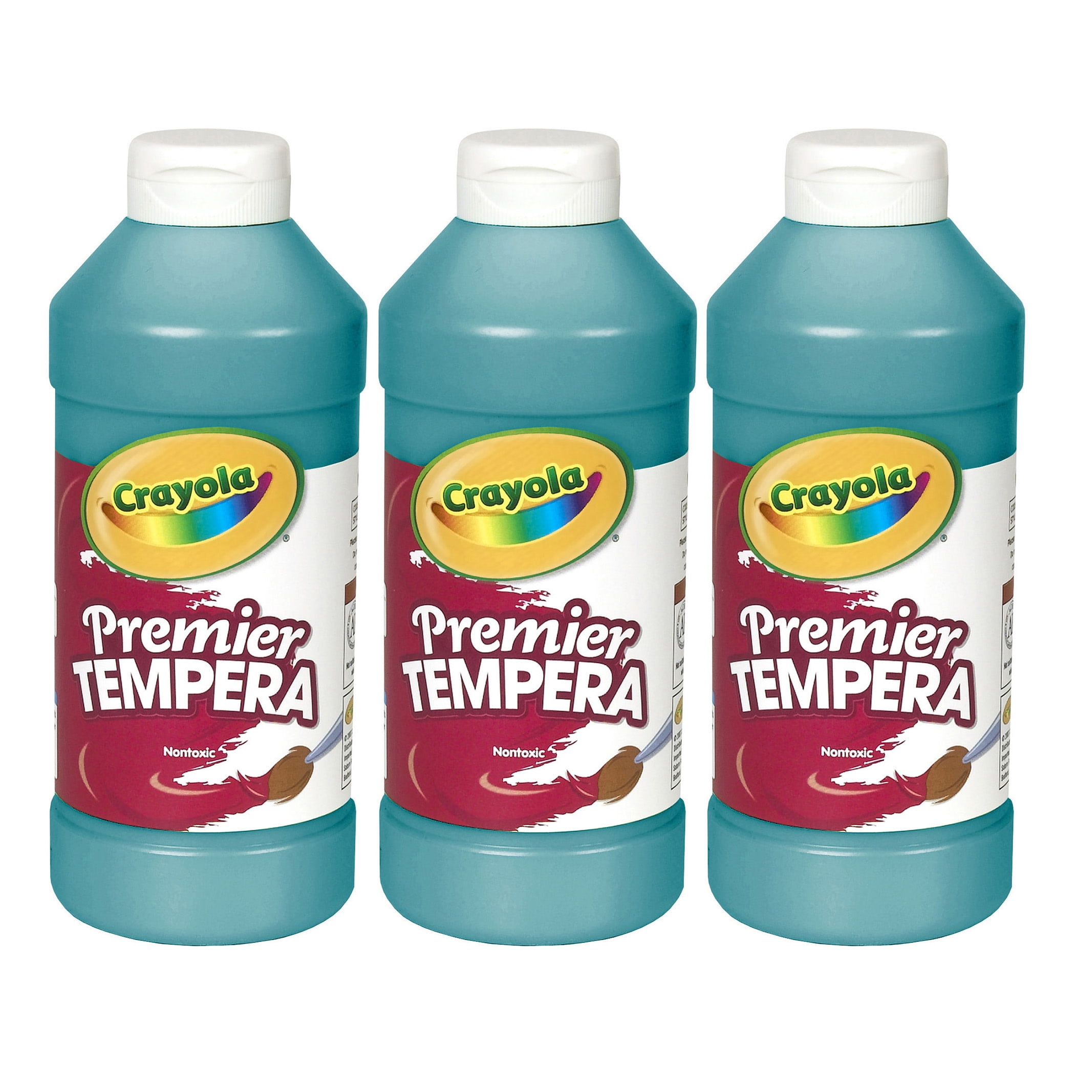 Crayola Premier Tempera Paint, 16 oz, Turquoise, Pack of 3