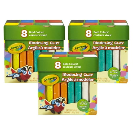 Crayola Modeling Clay, 2 lb. Jumbo Assortment, 8 Colors Per Box, 3 Boxes