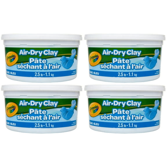 Crayola Air Dry Clay, 2.5lb Tub, Blue, Pack of 4