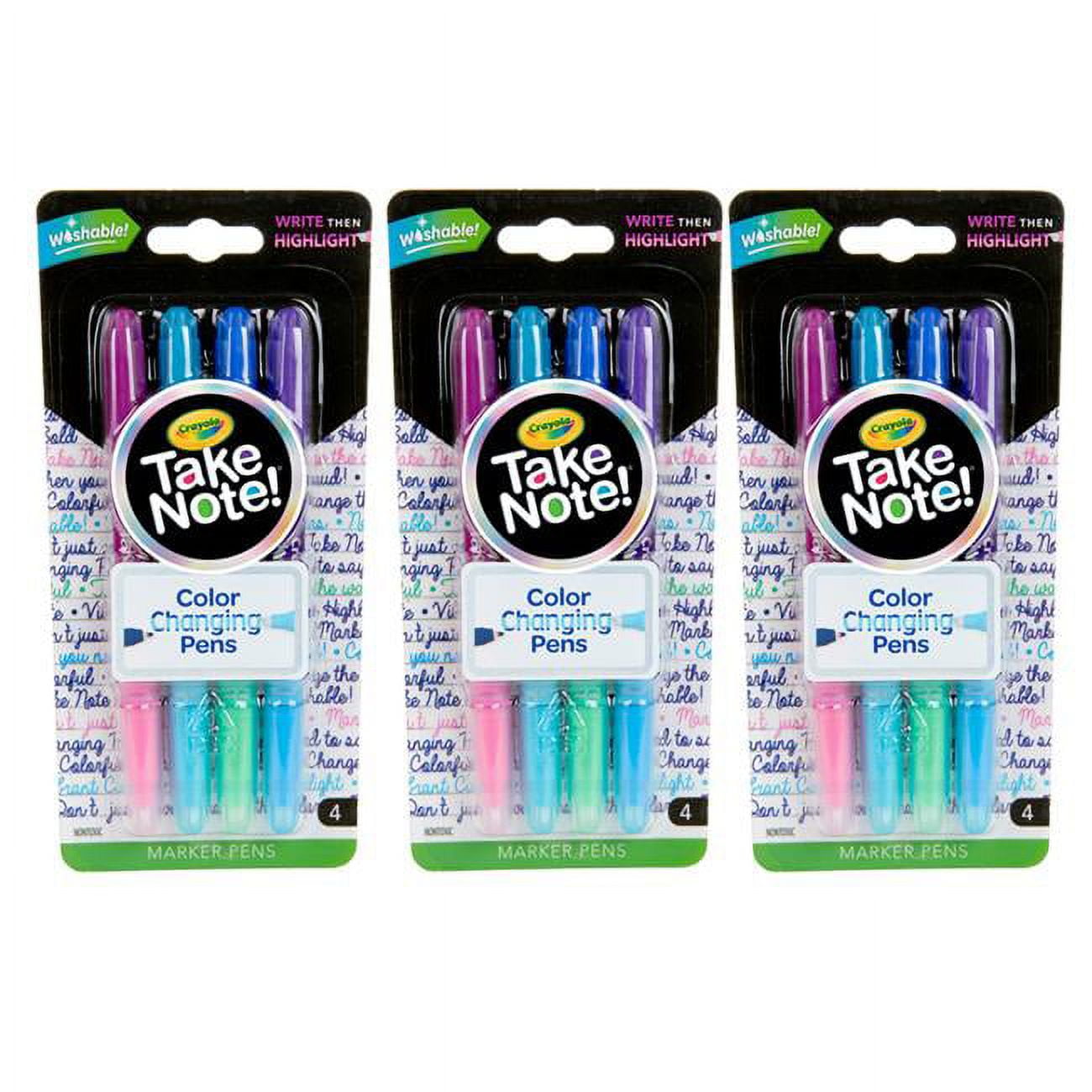 Crayola 4ct Take Note! Color Changing Highlighter Pens