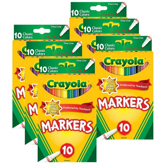 Crayola BIN587726-6 Fine Line Colormax Markers Classic - 10 Count - 6 per Pack