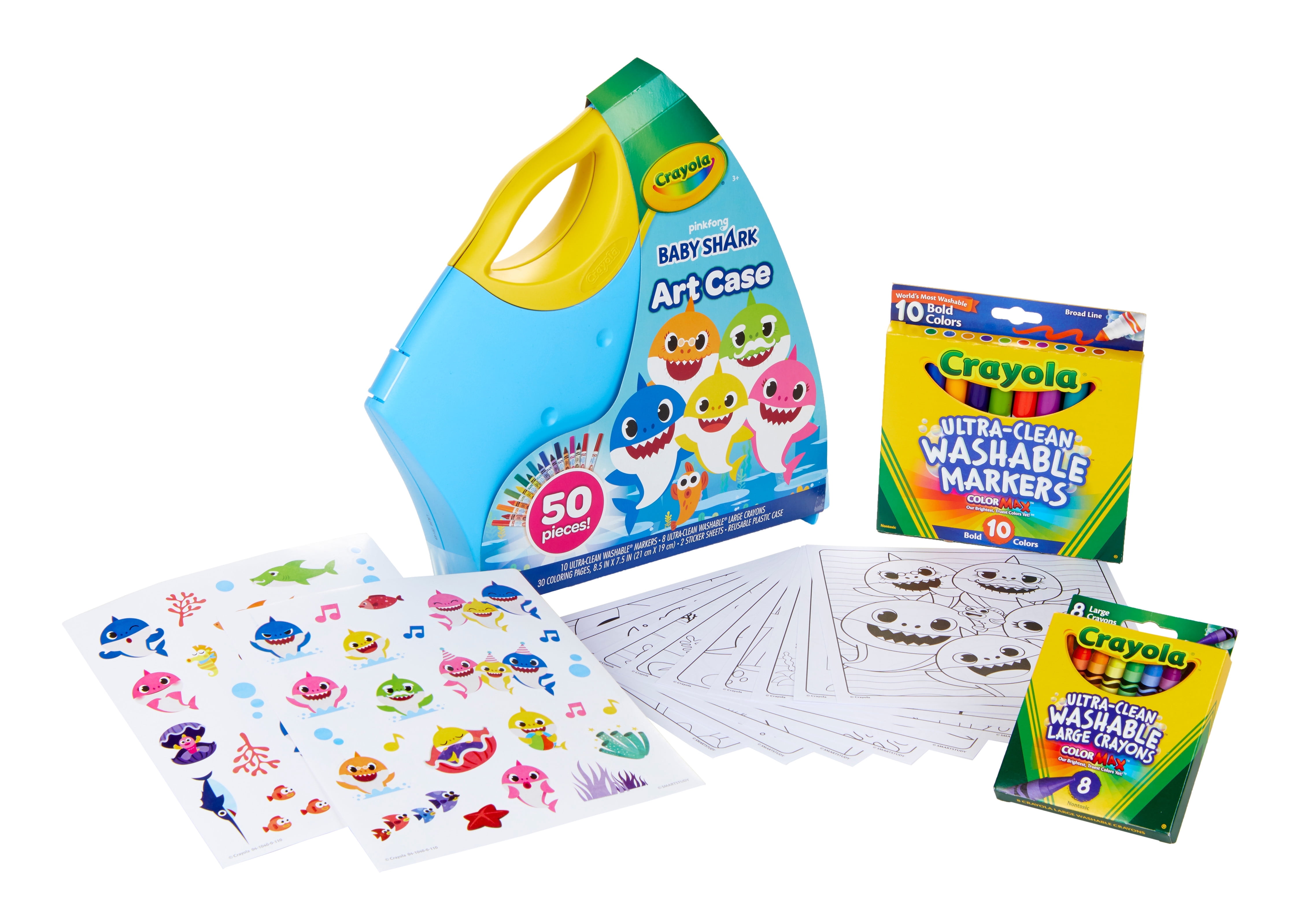 Crayola Baby Shark Kids Art Set, Mess-Free Painting Activity Kit