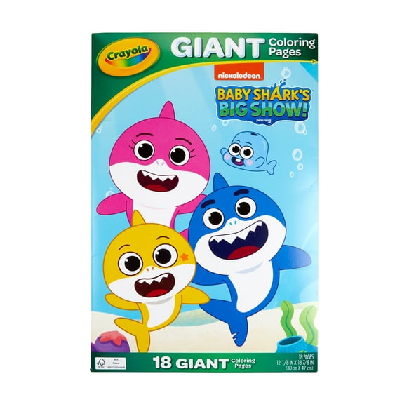 Crayola Baby Shark Giant Coloring Pages, Arts and Crafts, Gift for Toddlers and Kids, Age 3, 4, 5, 6