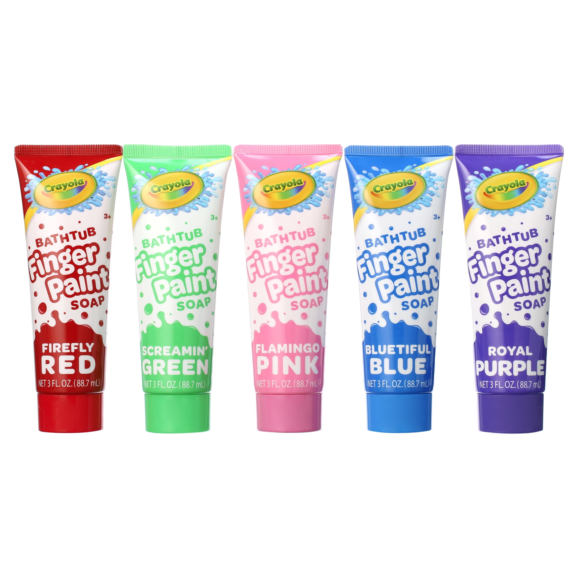 Crayola Bathtub Fingerpaint Soap Set, 5 Colors, 3oz Tubes for Kids Bath