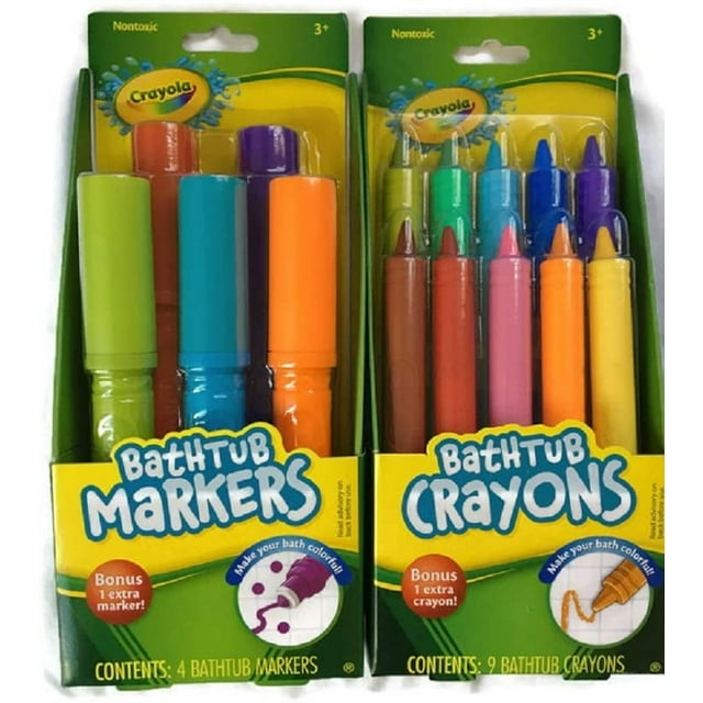 Crayola Bathtub Markers with 1 Bonus Extra Markers AND Bathtub Crayons