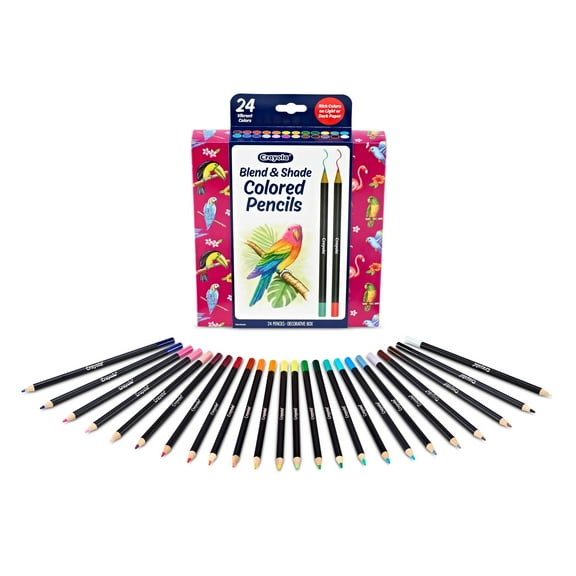 Crayola Blend & Shade Colored Pencils, 24 Ct Colored Pencils for Adult Coloring, Art Supplies, Gifts for Teens