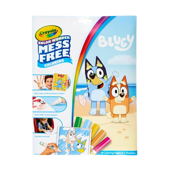 Crayola Color Wonder Mess Free Bluey Coloring Set, 18 Pgs, Mess Free Coloring, Beginner Unisex Child