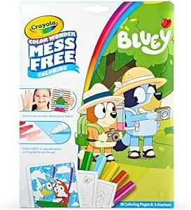Crayola Bluey Color Wonder Coloring Set, 18 Bluey Coloring Pages, Mess ...
