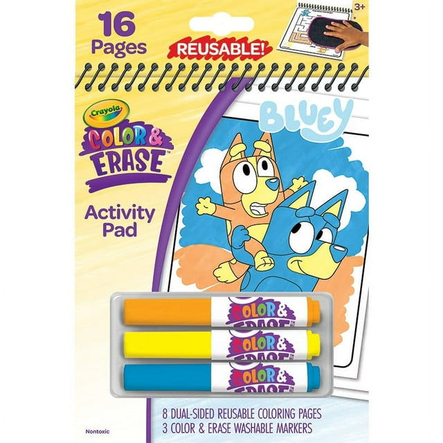 Crayola Bluey Color and Erase Reusable Activity Pad, Toddler Craft ...