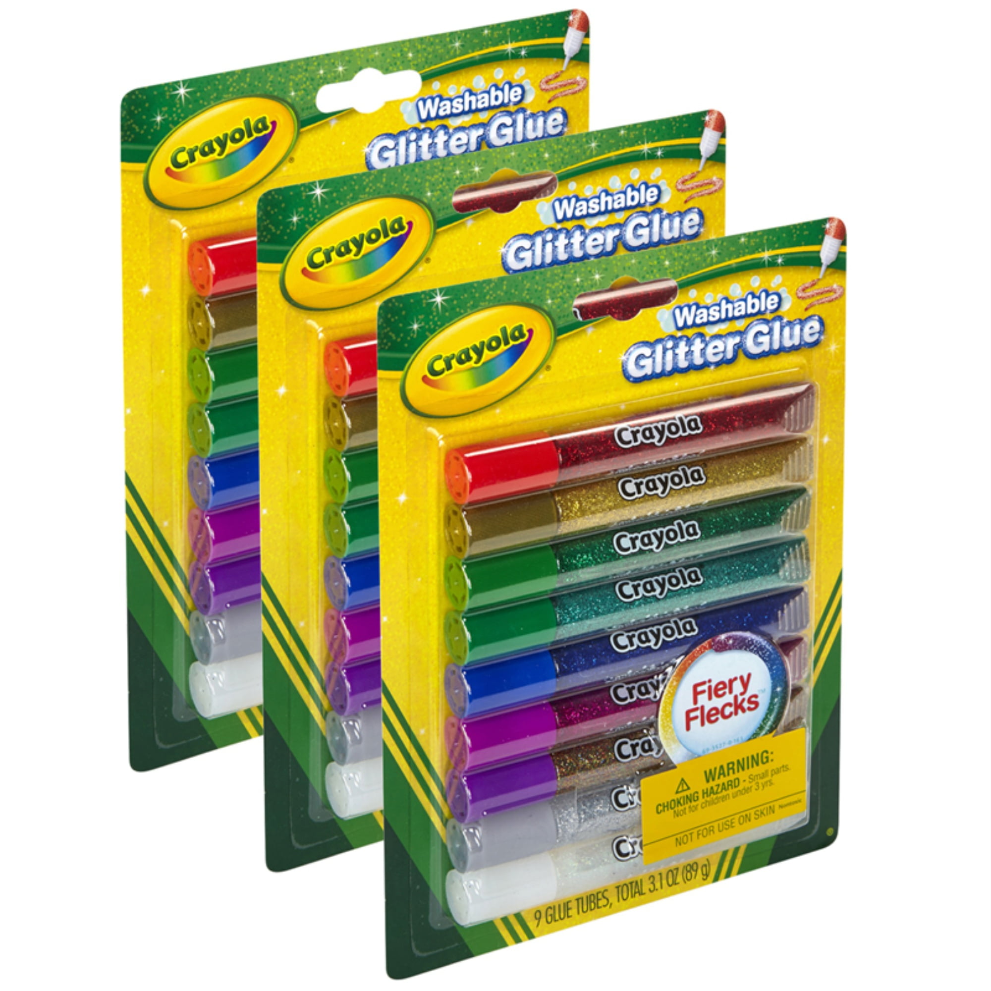 Crayola Bold Washable Glitter Glue with Fiery Flecks (27 Count)