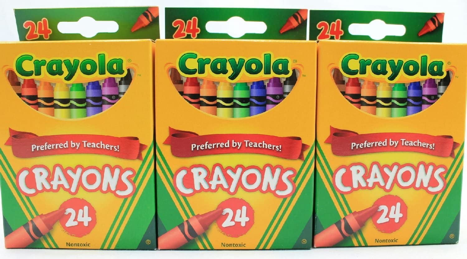 Crayola Classic Assorted Bold Colors Crayons, Non-Toxic, 24 Count, 3 ...