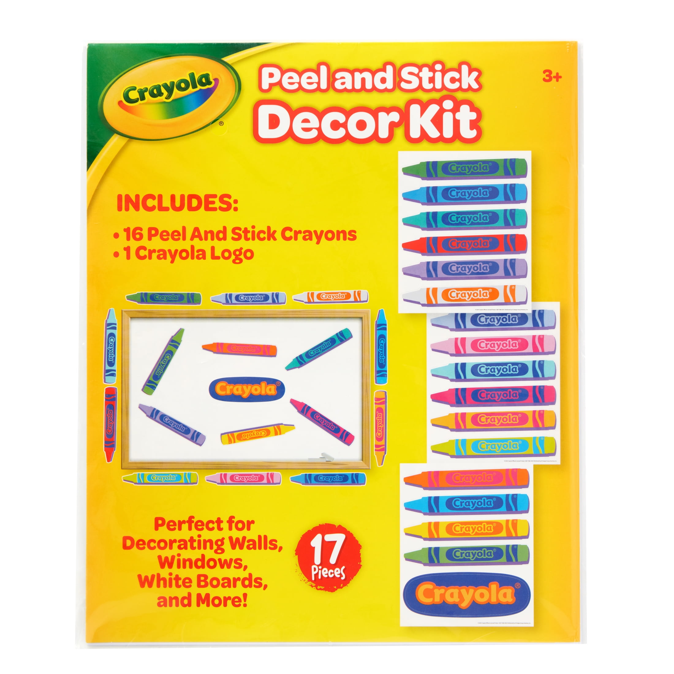 Crayola Brand Peel and Stick Dcor Kit, Classroom, 17 Pieces, School Age, Multi-Color, Paper, Unisex