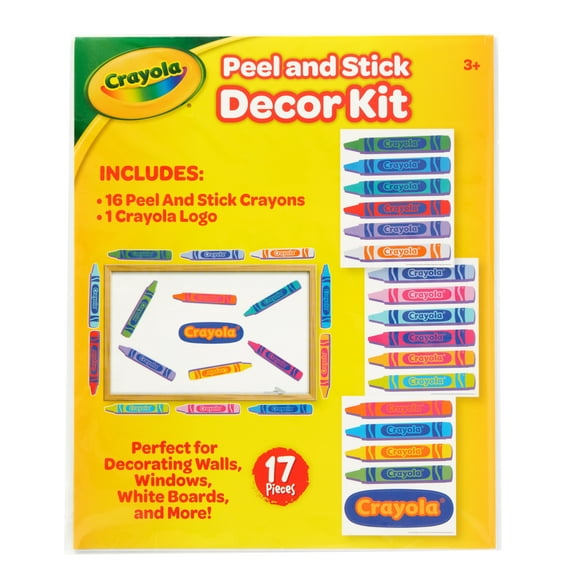 Crayola Brand Peel and Stick Dcor Kit, Classroom, 17 Pieces, School Age, Multi-Color, Paper, Unisex