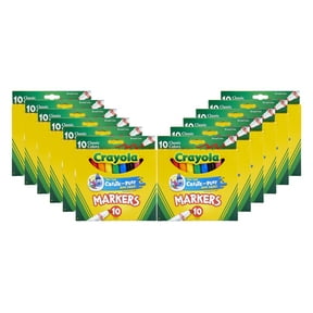 Crayola Broad Line Art Markers, Classic Colors, 10 Count, in Pack of 12
