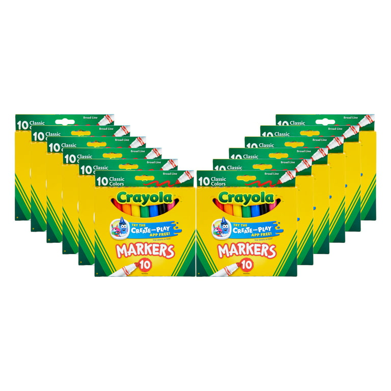 Crayola Bulk Buy Broad Line Markers 10 Pack Assorted Colors 58-7725 (3-Pack)