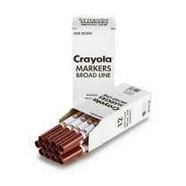 Crayola Replacement Non-Toxic Marker Pack, Conical Tip, Brown, Pack of 12