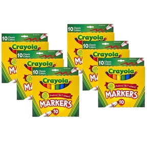 Crayola Broad Line Markers, Classic Colors, 10 Per Box, 6 Boxes