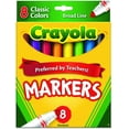 thumbnail image 1 of Crayola Broad Line Markers, Assorted Colors, 8 Count, 1 of 1