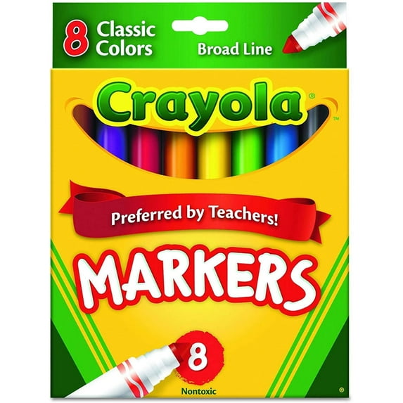 Crayola Broad Line Markers, Assorted Colors, 8 Count