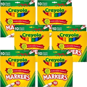 Crayola Broad Line Markers-Classic Colors 10 Count-Multipack Of 6