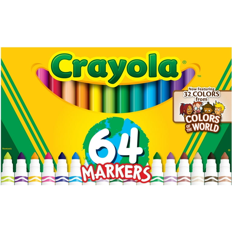 Crayola Markers 64 Count with Colors of The World Broad Line - Main Image