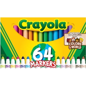 Crayola Broad Line Markers with Colors of The World, 64 Ct, Back to School Supplies, Child
