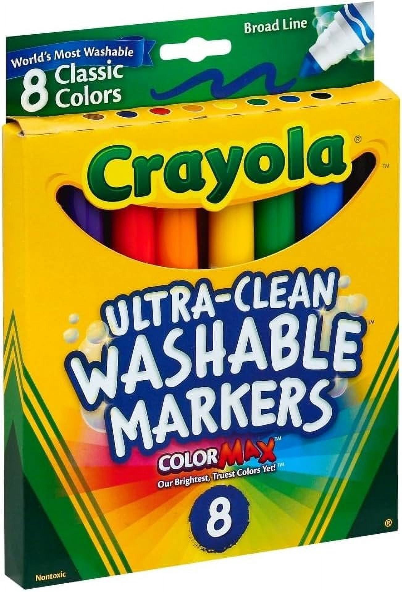 Crayola Broad Point Washable Markers, 8 Markers, Classic Colors Pack of 6